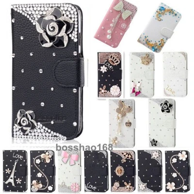 For Samsung Galaxy S25 Ultra Bling handmade Rhinestones Wallet Case cover #L - Image 1 of 4