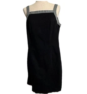 Amanda Smith Woman Dresses Vintage Cotton Black Gingham Straps Size 16 - Picture 1 of 6