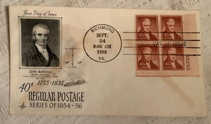 US FDC Artcraft M-5 1955 Richmond VA John Marshall Law Liberty Series - Bild 1 von 2