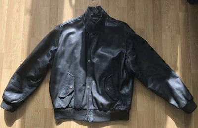 Vintage Chevignon Leather Flying Jacket Lambskin Black Heavy- XXL - Image 1 of 4