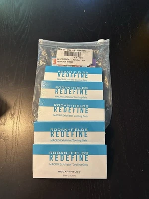 Rodan Fields Redefine Macro Exfoliator Cooling Gels Set Of 5 8-Packs, New Sealed - Image 1 of 3