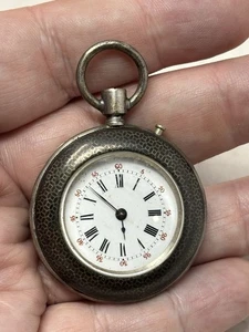 Antiguo reloj de bolsillo victoriano Niello suizo de plata, 8 joyas sin probar - Imagen 1 de 18