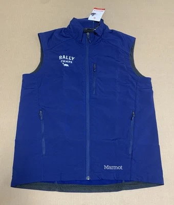 Marmot Approach Vest Men's Medium Soft Shell Water Repellent Solid Blue Full Zip - Image 1 of 4