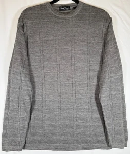 Suéter Studio Romeo Hecho en Italia Hombre M Gris Texturizado Tejido Mezcla Lana Merino - Imagen 1 de 13
