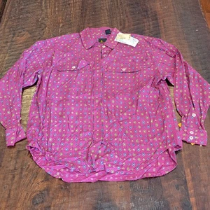 NWT Vintage Lizsport Paisley Button Down Shirt Long Sleeve Women's Size Medium - Picture 1 of 8