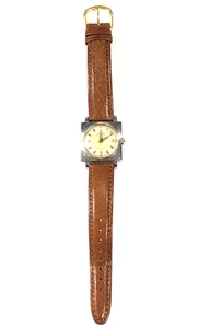 Elgin Watch Self Winding Automatic Shockmaster Leather Band Engraved - Vintage - Picture 1 of 19