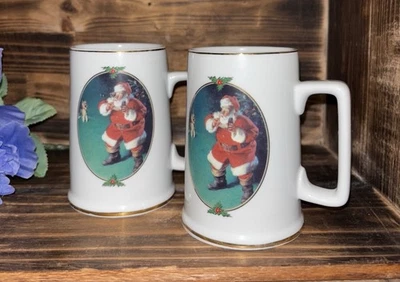 Tazas Coca-Cola Navidad Vintage Edición Coleccionista Papá Noel Con Perro 1996 (2) Foto 1 de 4