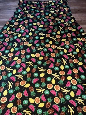 Vestido Falda LuLaRoe MAXI 3XL 24/26 ❤️Negro Frutas Plátano Limón Piña Naranjas Foto 1 de 4