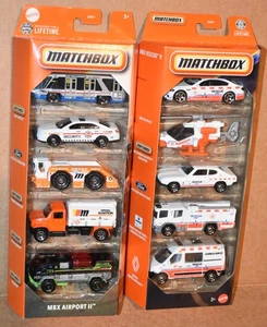 Matchbox 5 Pack MBX RESCUE V & MBX AIRPORT II LOT OF 2 NEW - Picture 1 of 6