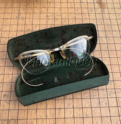 ANTIGUAS GAFAS BIFOCALES DE LUJO 1/10 12kt ORO RELLENAS EN CAJA, HAMMOND, LA. Foto 1 de 4
