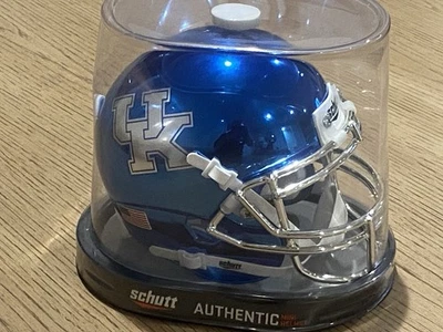 RARE Schutt Chrome Kentucky Wildcats NCAA Authentic UK Blue Mini Helmet WOW NEW - Image 1 of 4