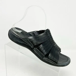 Ariat Women's Costa Huarache Slide Sandals Black Strappy Leather Size 9 Casual - Picture 1 of 12