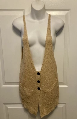 Новый с Ярлыками Juniors женщин VTG Y2K американская тряпка бежевый жилет без рукавов богемное - Изображение 1 из 4