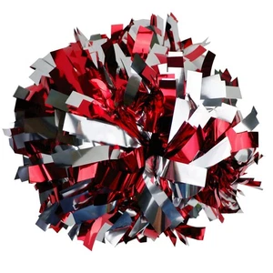 2 PCS Metallic Cheerleading Pom Poms with Baton Handle, 6 Inches Cheerleader ... - Picture 1 of 4