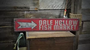 Custom Fish Market Lake House Sign - Rustic Hand Made Wooden Sign - Picture 1 of 1