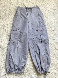 Urban Outfitters Gray Cargo Pants XS Elastic Waist Adjustable Hem Lightweight - Picture 1 of 5