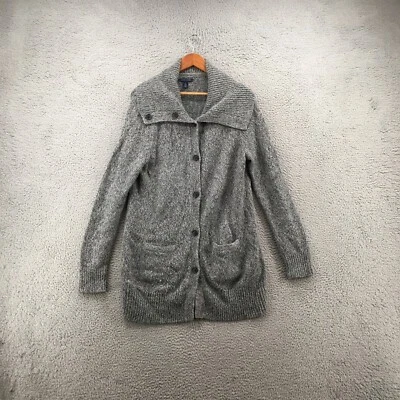 Tommy Hilfinger Cardigan Sweater Coat Womens XL Long Sleeve Button Up Gray Wool - Image 1 of 4