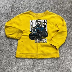 Garanimals Pullover Sweatshirt Kids Boys 5T Yellow Graphic Fleece Monster Truck - Picture 1 of 10