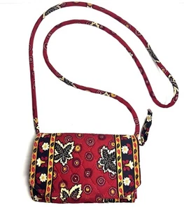 Vera Bradley Red Floral Print Quilted Shoulder Wallet. Multifold. - Picture 1 of 6