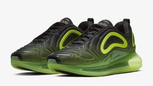 NIKE AIR MAX 720 UNISEX TRAINERS, UK10.5, BLACK/BRIGHT CRIMSON/VOLT, AO2924008 - Picture 1 of 6