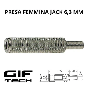 FEMALE MONO OR STEREO JACK CONNECTOR 6.35MM METAL PLUG F 1/4 NICKEL SOCKET - Picture 1 of 1
