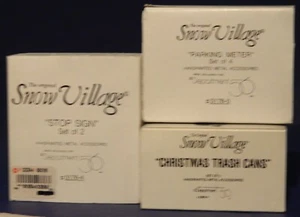 Dept 56 Orig Snow Vill: TRASH CANS, PARKING METERS, STOP SIGNS - Retired - Picture 1 of 15