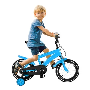 Bicicletta per bambini bicicletta per ragazzi blu 14 pollici bicicletta per bambini bicicletta da gioco cool sicura - Foto 1 di 12