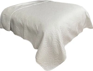 Tagesdecke Bettüberwurf 220x240 cm weiß Unifarben Steppdecke Sofaüberwurf - Bild 1 von 5