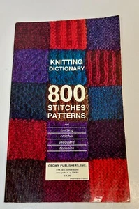 VTG 1970 Knitting Stitch Dictionary 800 patterns PB Book~BW & COLOR Mon Tricot - Foto 1 di 6