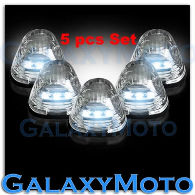 99-15 Ford Super Duty F250+F350+F450 Cab Roof 5pcs WHITE LED Lights CLEAR Lens - Image 1 of 3