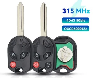 Fits Ford Escape Fiesta 315MHz OUCD6000022 Complete Transponder Remote Key - Picture 1 of 6