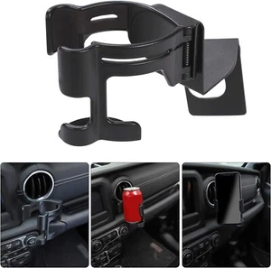 Multi-Function Drink Cup Phone Holder Stand Bracket Fit 2018 Jeep Wrangler JL Z1 - Picture 1 of 6