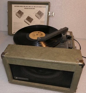 AUDIOTRONICS 312T SCHOOL PHONOGRAPH TRANSISTOR RECORD PLAYER INDUSTRIAL MIUSIC - Picture 1 of 8