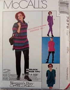 McCALLs 7876 VTG 90s Cowl Top pullover Pant Short Skirt pullon 16 18 Large UNCUT - Picture 1 of 8