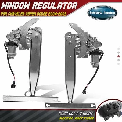 2x Power Window Regulator w/ Motor for Chrysler Aspen Dodge 2004-2009 Rear Side - Image 1 of 4