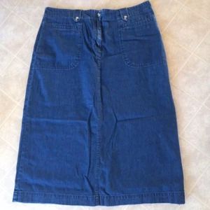 Womens White Stag Prairie Denim Skirt Elastic Waist Blue 18P Cotton - Picture 1 of 3