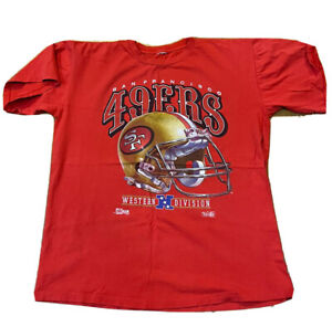 VTG 1992 Salem NFL San Francisco 49ers T-Shirt Big Helmet Single Stitch XL Red