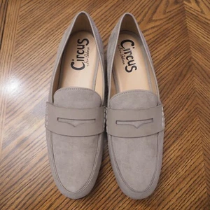 New CIRCUS by Sam Edelman TANNER Taupe Fabric Flat Penny Loafer Shoes Size 9.5M - Picture 1 of 4