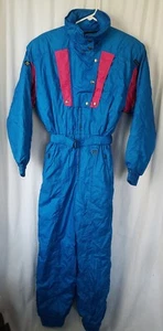 Vintage DESCENTE Blue Ski Snowsuit Womans Size Medium - Picture 1 of 12