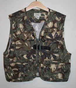 Kids Boys L.L. Bean Camo Green Fishing Ranger Hunting Utility Vest Jacket 6X/7 - Picture 1 of 3