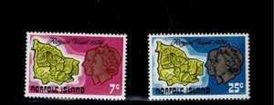 Norfolk Island Scott #172-73, Singles 1974 Royal Visit FVF MNH - Picture 1 of 1