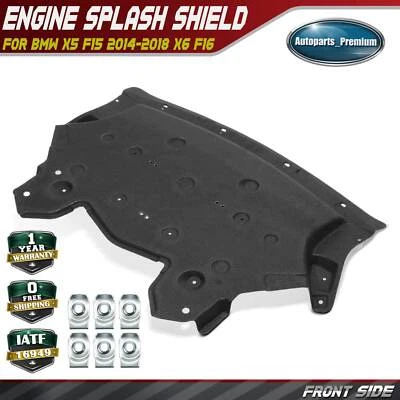 Protetor de respingo de motor preto frontal para BMW X5 F15 2014-2018 X6 F16 2015-2019 - Imagem 1 de 4