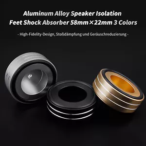 4stk Aluminium GerätefÜße HiFi Lautsprecher Plattenspieler Base Isolation Feet - Picture 1 of 16