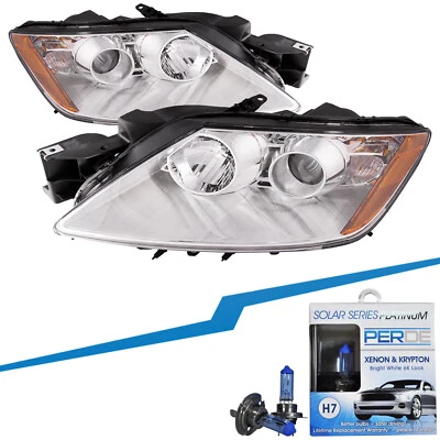 PERDE Chrome Projector Headlight Set For 07-11 Mazda CX-7 Halogen Models - Image 1 of 4