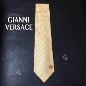 GIANNI VERSACE Rare tie Beige medallion Medusa logo silk Italy K2620 - Picture 1 of 24
