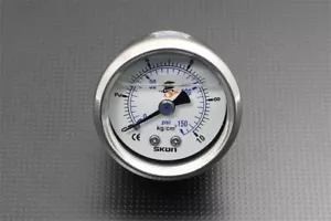 Fuel Pressure Regulator Gauge 1.7inch wide 42mm 0-150 Psi 1/8 NPT In, Oil Filled - Picture 1 of 5