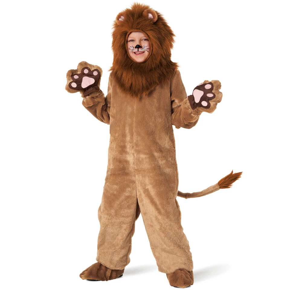Deluxe Kids Lion Costume Boys Girls Big Cat Animal Suit Halloween 3 - 14 yr - Image 1 of 4