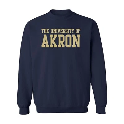 Akron Zips  Basic Block Licensed Crewneck Sweatshirt - Navy - Image 1 of 4