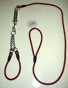 Medium Dog training Choke Collar Adjustable Spring Absorbing Metal/PVC+51”Leash