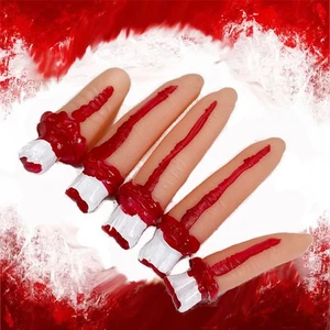 5 dedos cortados con sangre pulgar fiesta de Halloween terror utilería decoración - Imagen 1 de 7